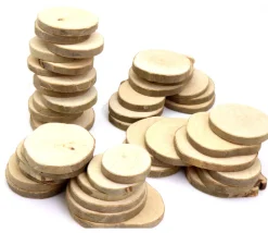 50 à 80 grosses Rondelles en bois brut avec écorce - 1 kg