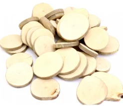 50 à 80 grosses Rondelles en bois brut avec écorce - 1 kg