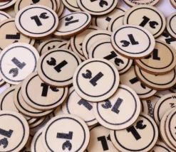 500 Jetons en bois 1 € - 2.5 cm