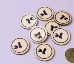 500 Jetons en bois 1 € - 2.5 cm