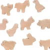 10 animaux de la ferme en bois naturel