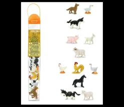 12 Animaux de la FERME figurines dans un tube de rangement 6 cm