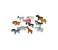 12 Animaux en bois brut à peindre