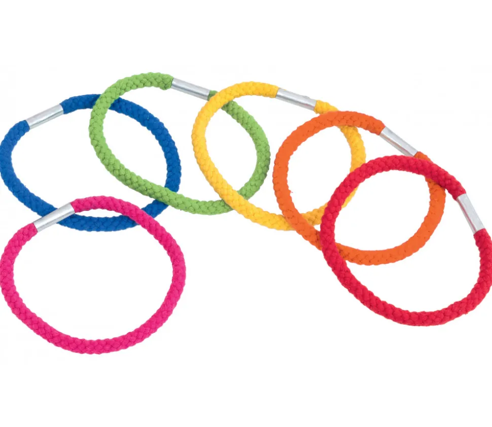 6 Anneaux en corde multicolores de 11.5 cm pour jeux de lancer