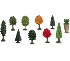 10 arbres figurines jouet d'environ 5 cm