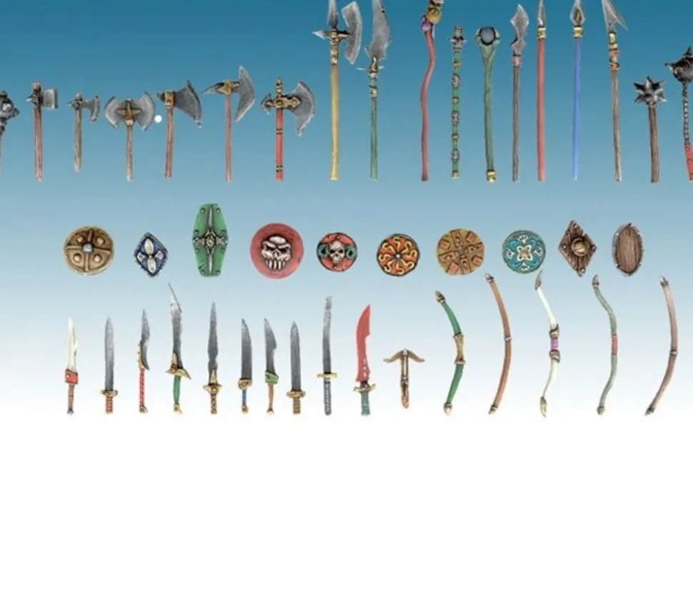 30 Armes médiévales à peindre de 1 à 4.5 cm modélisme
