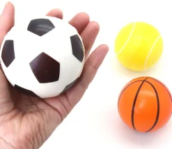 3 Balles Ø 7 cm - mini ballon foot, basket et tennis