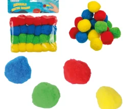 24 balles pompons geants 4.5 cm - éponges jeu / déco / bombes à eau