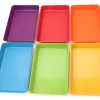 6 barquettes plateaux colorés Bioplastique 12 x 18 x 2.5 cm PM