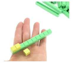 50 barres dizaines vertes 10 x 1 x 1 cm encastrables