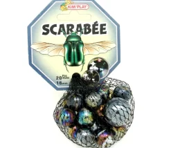 20 Billes effet métal Scarabée 16 mm + 1 calot