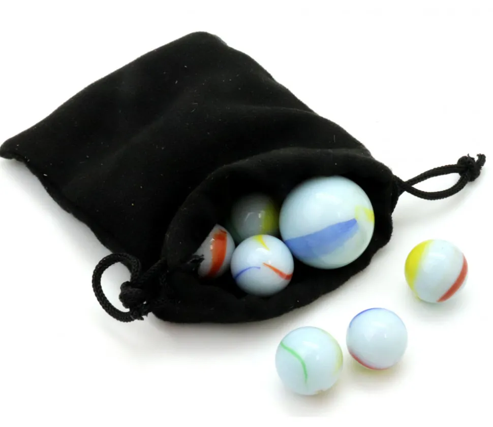 20 Billes opaques blanches avec liseret - Américaine 16 mm + 1 calot