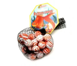 20 Billes Poisson rouge orange pour jeu 16 mm + 1 calot