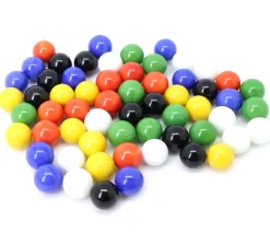 60 billes pour dames chinoises et jeu de toc 12 à 14 mm - 6 couleurs