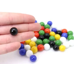 60 billes pour dames chinoises et jeu de toc 12 à 14 mm - 6 couleurs