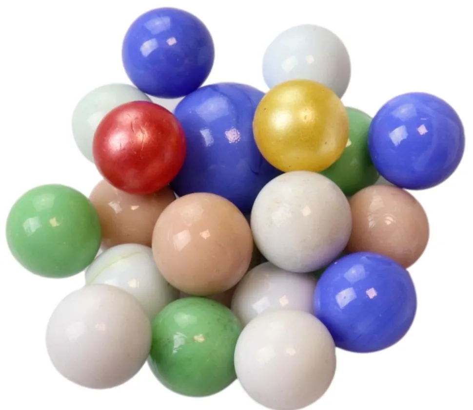 20 Billes série Perle 16 mm + 1 calot 25 mm - couleurs assorties