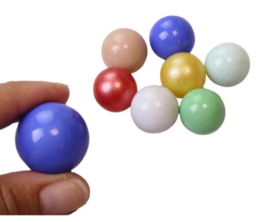 20 Billes série Perle 16 mm + 1 calot 25 mm - couleurs assorties