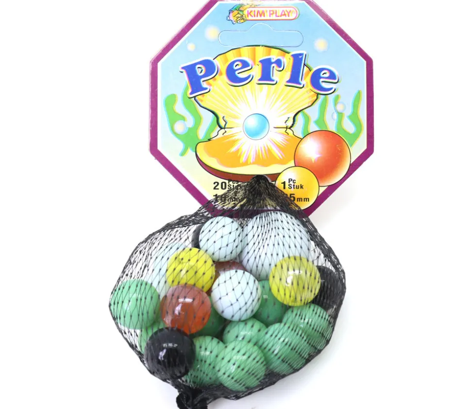20 Billes série Perle 16 mm + 1 calot 25 mm - couleurs assorties