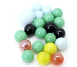 20 Billes série Perle 16 mm + 1 calot 25 mm - couleurs assorties