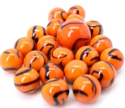 20 Billes tigre multicolores 16 mm + 1 calot 25 mm -