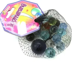 20 Billes translucides colorées - Boomerang 16 mm + 1 calot