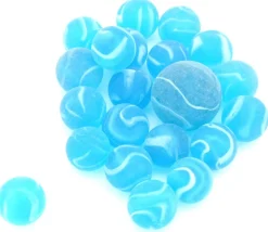 20 Billes verre dauphin bleu pour jeu 16 mm + 1 calot