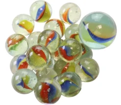 20 Billes verre oeil de chat pour jeu 16 mm + 1 calot