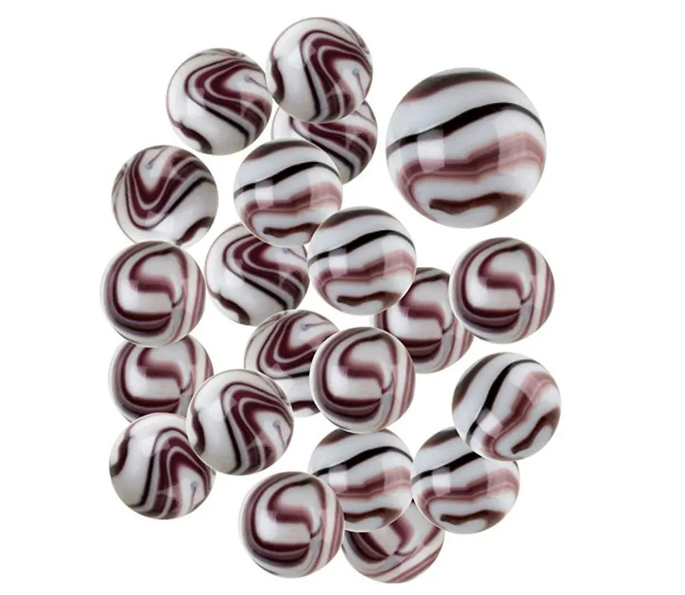 20 Billes Zèbre noir et blanc + 1 calot pour jeu