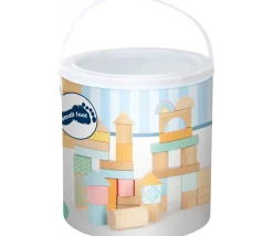 50 Blocs de construction en bois ton pastel pour jeux