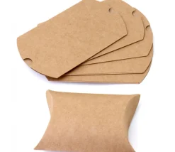 6 Boites pochettes berlingot kraft marron