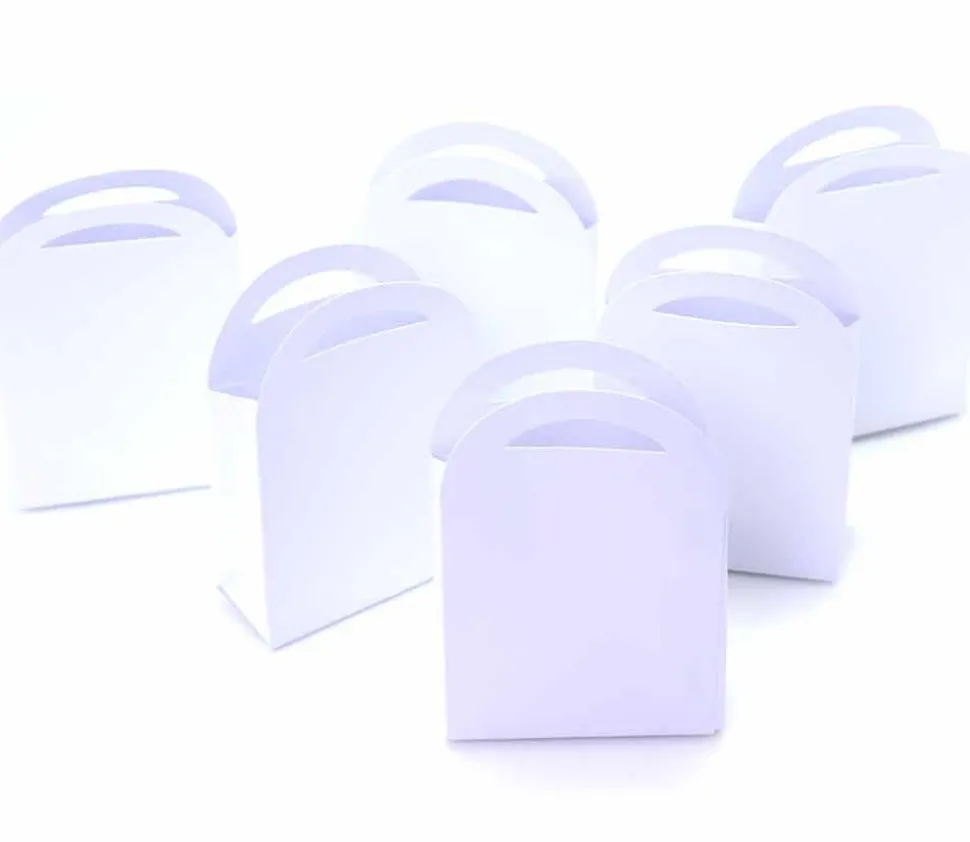 6 Boites Pochettes cadeaux carton blanc 7 x 10 cm