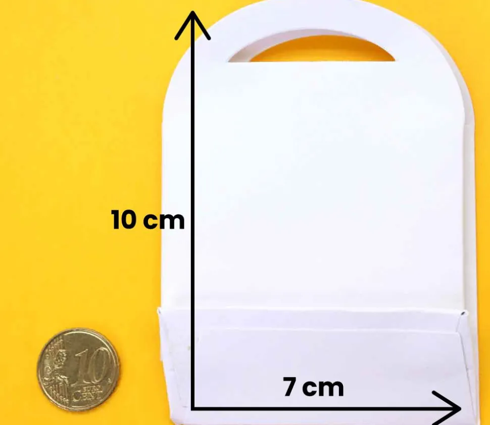 6 Boites Pochettes cadeaux carton blanc 7 x 10 cm