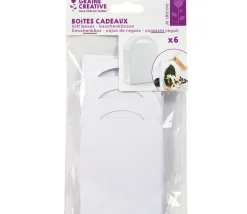 6 Boites Pochettes cadeaux carton blanc 7 x 10 cm
