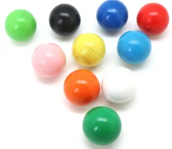 10 boules bois 3 cm multicolores - billes hêtre diamètre 30 mm