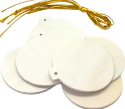 6 boules en bois plates à décorer et suspendre 6 cm