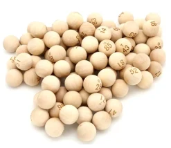 90 Boules en bois tirage loto 25 mm