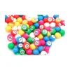 90 boules loto 18 mm de diamètre numérotées en plastique coloré