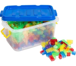 1000 briques de construction multicolores translucides