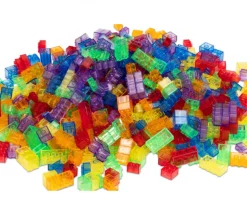 1000 briques de construction multicolores translucides