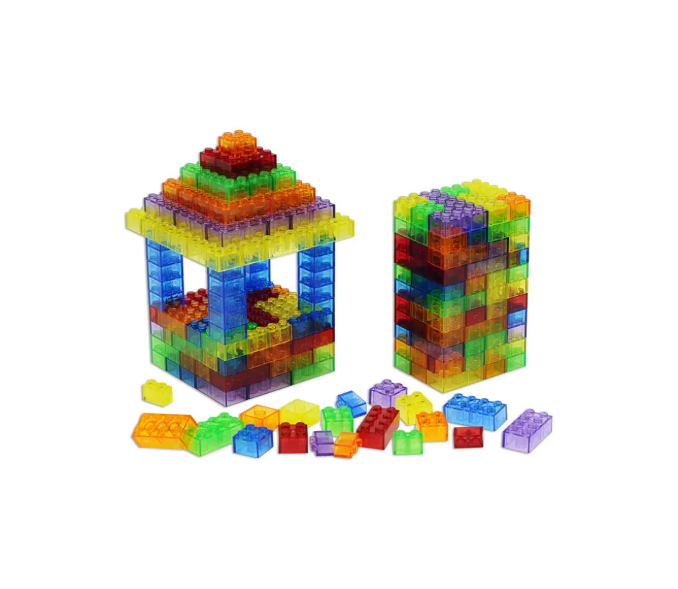 1000 briques de construction multicolores translucides