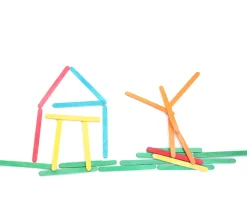 100 bâtonnets esquimaux colorés 7.5 cm bois bricolage et jeux