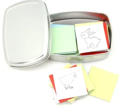 24 carrés 4 x 4 cm carton rigide jaune/blanc vierge tuiles à personnaliser