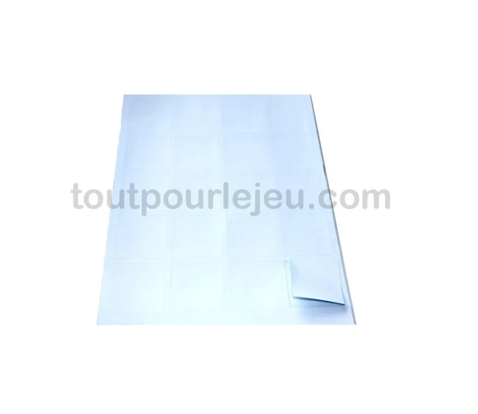 20 carrés autocollants blancs 45 mm étiquettes