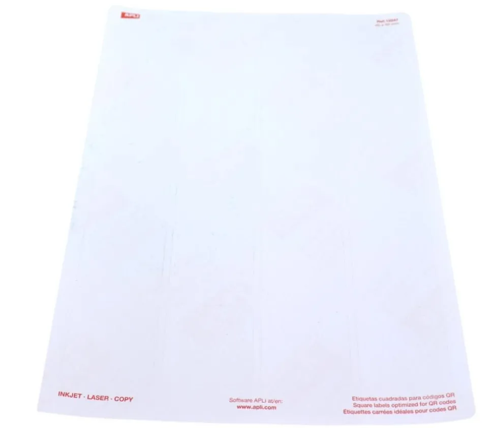 20 carrés autocollants blancs 45 mm étiquettes