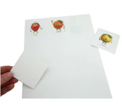 12 carrés autocollants blancs 70 mm étiquettes