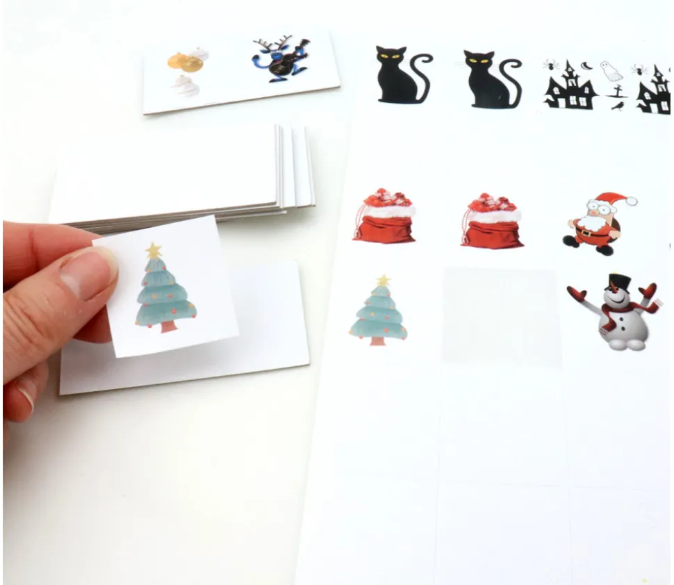 48 Carrés autocollants blancs 35 mm étiquettes