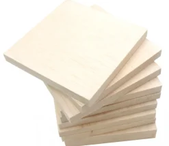 10 carrés bois naturel 10 x 10 cm avec 10 modèles - balsa