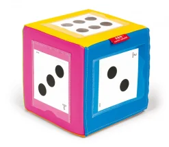 24 Cartes 11.5 cm pour dés à personnaliser et jeux : points chiffres, fruits, sport et formes géométriques