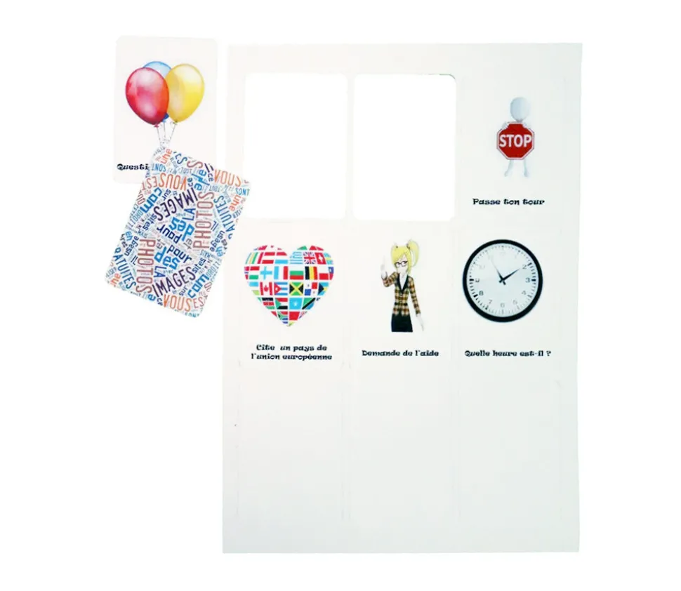 9 cartes à jouer blanches à imprimer 60 x 86 mm sur feuille prédécoupée