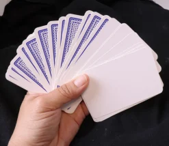 54 cartes à jouer recto blanc et verso bleu